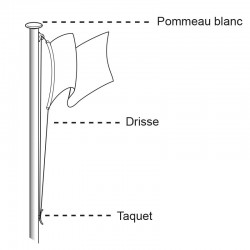 Mât cylindrique blanc en 1 partie