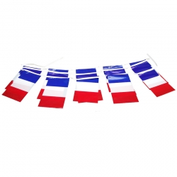 Guirlande bleu blanc rouge plastique Drapeaux Unic