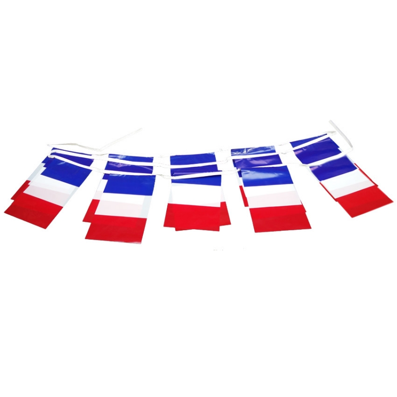 Guirlande bleu blanc rouge plastique Drapeaux Unic