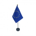 Drapeau de table Europe en tissu mât bois