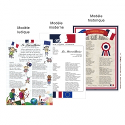 Poster La Marseillaise pavoisement des Ecoles loi Blanquer Drapeaux Unic